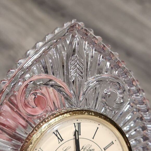 Vintage 24% Lead Crystal Quartz Small Clock - Picture 6 of 6
